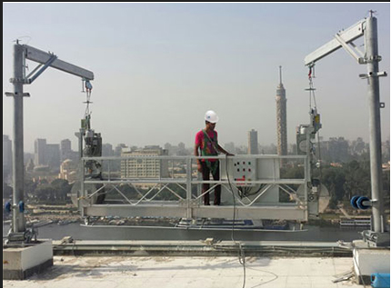 Certified load testing and inspection of a davit arm and lifeline anchor system on a rooftop